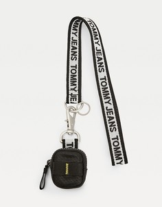 Шнурок и черный чехол для наушников Аirpods ASOS DESIGN-Черный цвет Tommy Jeans