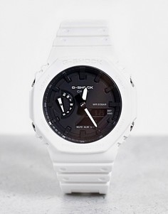 Белые часы в стиле унисекс с силиконовым ремешком Casio G Shock GA-2100-Белый