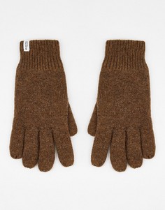 Коричневые перчатки из смесовой шерсти Selected Homme-Коричневый цвет