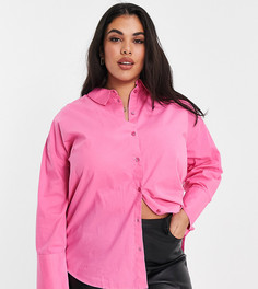 Розовая oversized-рубашка Vero Moda Curve-Розовый цвет