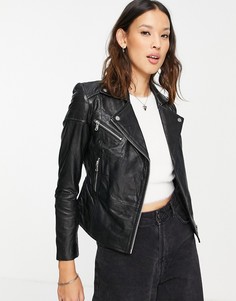 Куртка из натуральной кожи Barneys Originals Clara-Черный цвет