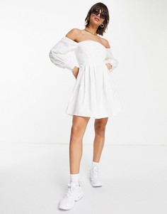 Платье мини с открытыми плечами Fashion Union-Белый