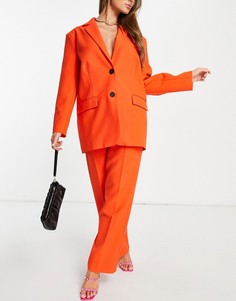 Ярко-оранжевые строгие брюки в мужском стиле ASOS DESIGN-Оранжевый цвет