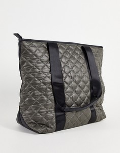 Стеганая нейлоновая сумка-тоут серого цвета SVNX-Серый