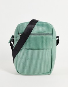 Вельветовая сумка через плечо зеленого цвета SVNX-Зеленый цвет