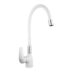 Смеситель для кухни, Frap, с картриджем, гибкий излив, белый, F4453-03