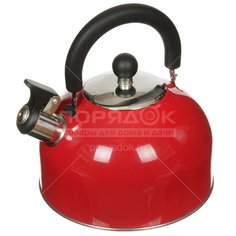 Чайник из нержавеющей стали Катунь Кухня Красный КТ-105K со свистком, 2.5 л