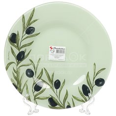 Тарелка обеденная, стекло, 26 см, круглая, Oliva, Pasabahce, 10328SLBD35