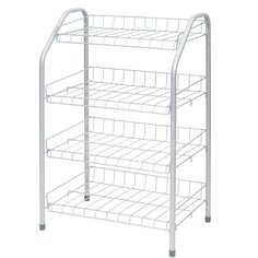 Полка для обуви, металл, 4 секции, 46х28х70 см, серая, Nika, ЭТ2/С