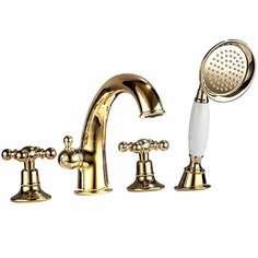Смеситель для ванны, Gappo, встраиваемый, с кран-буксой, золотой, G1189-6
