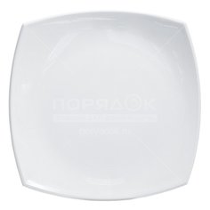 Тарелка обеденная, стекло, 26 см, квадратная, Quadrato White, Luminarc, D7199/J0592, белая