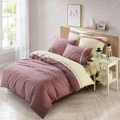 Постельное белье евростандарт, простыня 230х250 см, 2 наволочки 70х70 см, 2 наволочки 50х70 см, пододеяльник 200х220 см, Karteks, хлопок, сатин