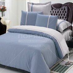 Постельное белье евростандарт, простыня 230х250 см, 2 наволочки 70х70 см, 2 наволочки 50х70 см, пододеяльник 200х220 см, Karteks, хлопок, сатин, SO113