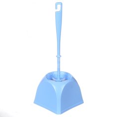 Ерш для туалета Мультипласт, МТ073 Квадрат, напольный, пластик, голубой