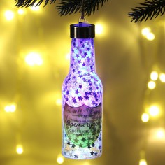Подвеска - бутылка с гирляндой Зимнее волшебство