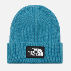 Шапка The North Face Logo Box Cuffed, цвет голубой