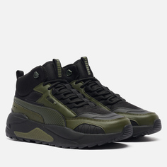 Мужские кроссовки Puma X-Ray 2 Square Mid Leather WTR, цвет оливковый