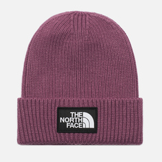 Шапка The North Face Logo Box Cuffed, цвет фиолетовый