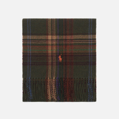 Шарф Polo Ralph Lauren Greenwich Plaid Recycled Wool Infinity, цвет оливковый