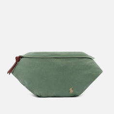 Сумка на пояс Polo Ralph Lauren Canvas Medium Embroidered Logo, цвет зелёный