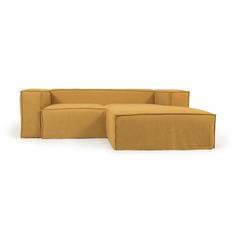 Угловой диван blok с правым шезлонгом (la forma) желтый 240x69x174 см.