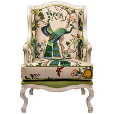 Кресло «индокитайский зелёный павлин» (object desire) зеленый 64x106 см.