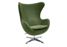 Кресло egg chair зеленый, искусственная замша (bradexhome) зеленый 85x110x76 см.