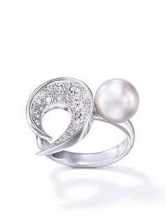 TASAKI кольцо Cove из белого золота с жемчугом и бриллиантами