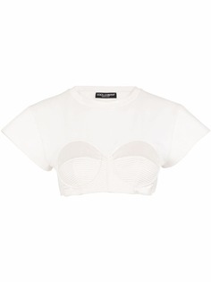 Dolce & Gabbana укороченная футболка со вставкой бюстье