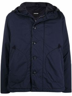 ASPESI куртка на пуговицах с капюшоном