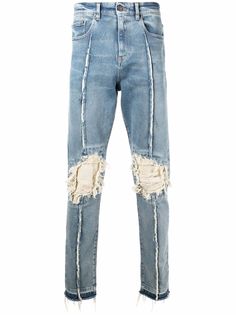 VAL KRISTOPHER джинсы с эффектом потертости