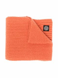 Stone Island Junior шарф в рубчик из смесовой шерсти