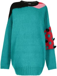 Raf Simons джемпер оверсайз в стиле колор-блок