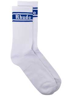 Rhude носки в рубчик с логотипом
