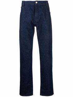 Raf Simons прямые джинсы с нашивкой-логотипом