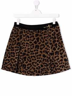 Fay Kids юбка мини с леопардовым принтом