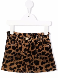 Fay Kids юбка мини с леопардовым принтом