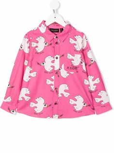 Mini Rodini рубашка Dove на пуговицах