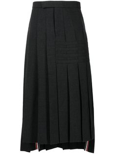 Thom Browne плиссированная юбка миди с полосками 4-Bar
