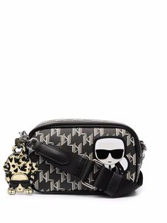 Karl Lagerfeld жаккардовая сумка Saddle с монограммой