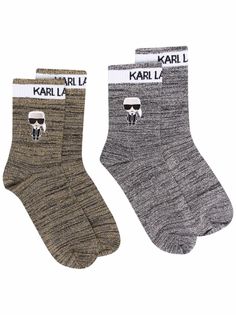 Karl Lagerfeld комплект из двух пар носков K/Ikonik с вышитым логотипом