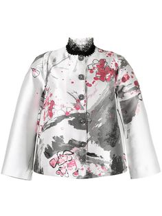 SHIATZY CHEN жаккардовый жакет с кружевным воротником