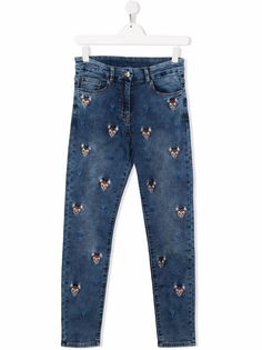 Monnalisa джинсы с вышивкой Bambi