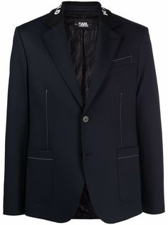 Karl Lagerfeld пиджак с вышитым логотипом
