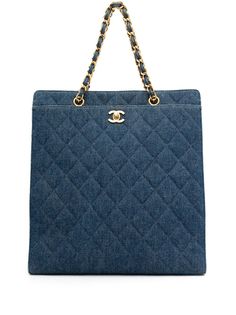 Chanel Pre-Owned джинсовая сумка-тоут 1998-го года с логотипом CC