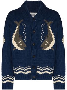 BODE кардиган River Fish с V-образным вырезом