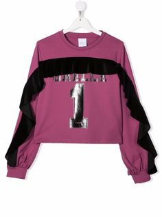 Gaelle Paris Kids толстовка с оборками и логотипом