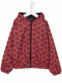Versace Kids куртка с капюшоном и геометричным принтом