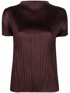 Pleats Please Issey Miyake плиссированная футболка с высоким воротником