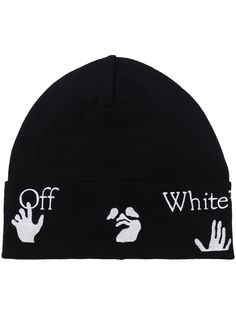 Off-White logo wool beanie